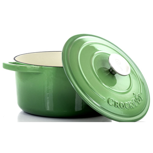 CrockPot Artisan NonStick Cast Iron Round Dutch Oven & Reviews Wayfair